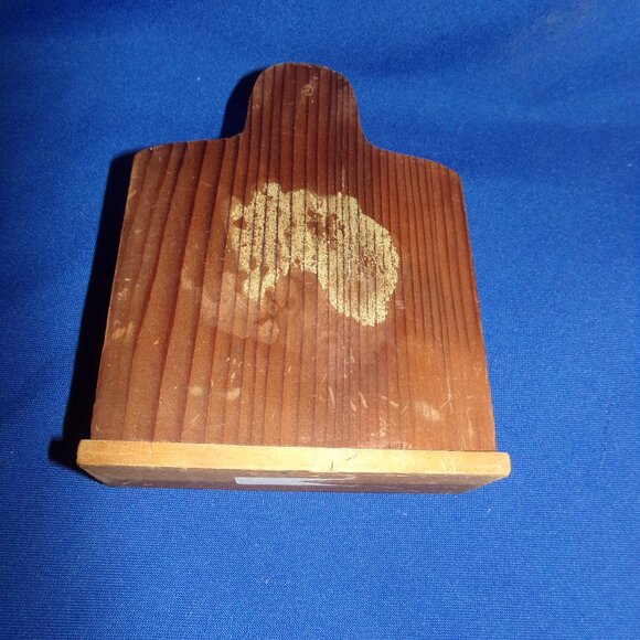 Vintage Authentic California Redwood Napkin Holder Note Box - Picture 6 of 8